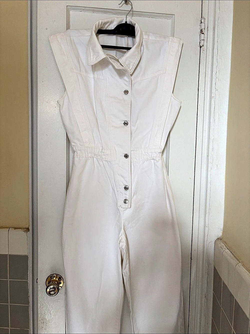 MNG White Jumpsuit Size Medium Like New